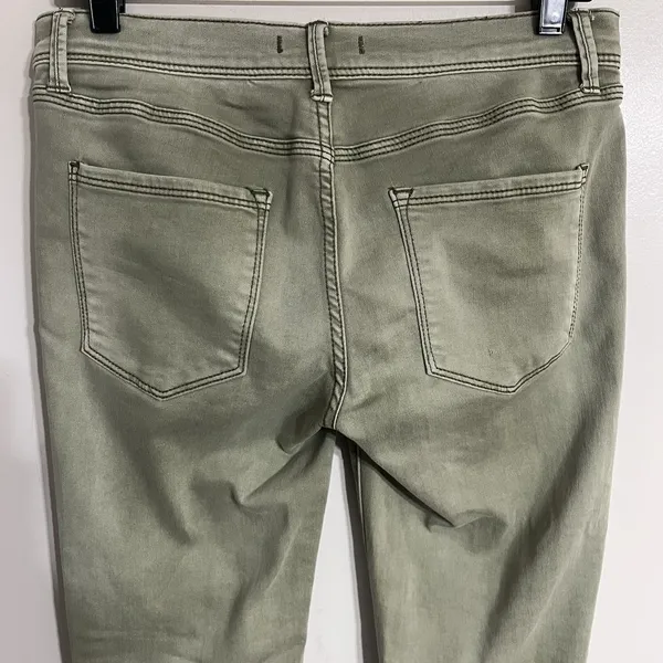 Free People Jeans Womens 28 Green Ankle Stretch Denim‎ High Rise Tapper Pants - Image 12
