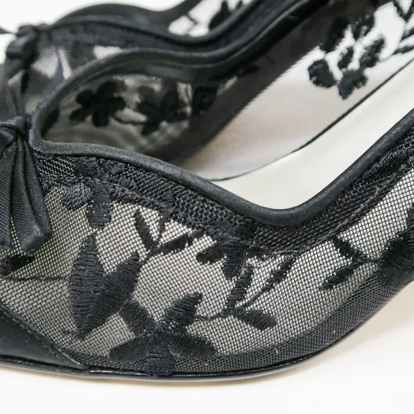 Vintage Y2K Karen Scott Black Floral Mesh Pumps - Image 7