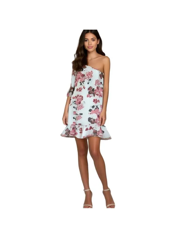 Indulge In Style floral one shoulder bell sleeve Medium dress - Image 12