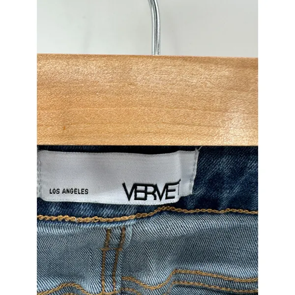 Vervet by‎ Flying Monkey Skinny Jeans Womens 26 Blue Button Fly Raw Hem VT295 - Image 5