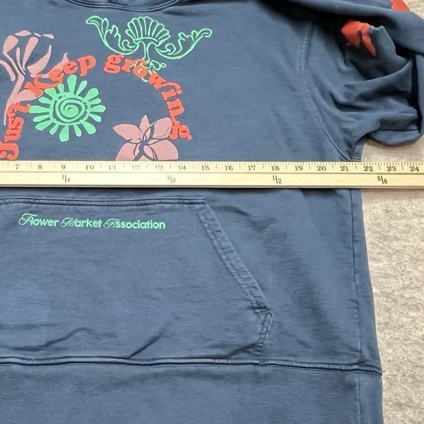 Urban‎ Outfitters Just Keep Growing Flower Market Hoodie Blue Medium Boho Indie - Image 8