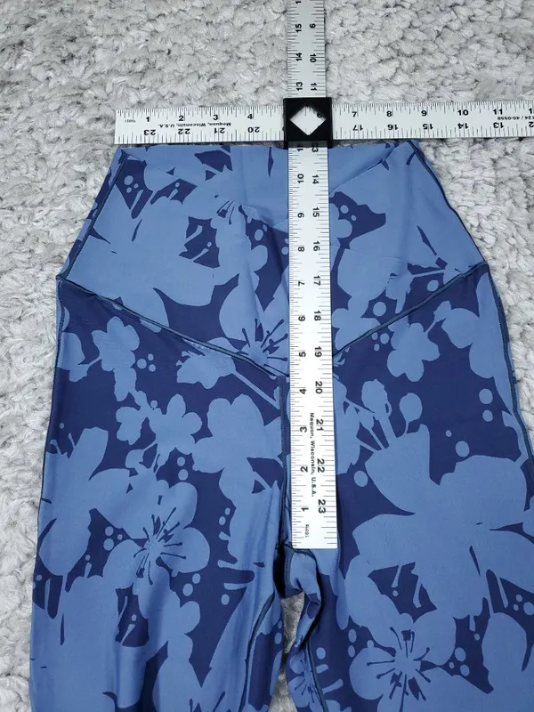 Offline Aerie Real Me Floral High Rise Crossover Super Flare Legging Medium Blue - Image 5