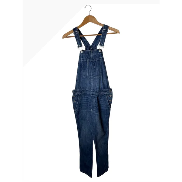 Gap Denim Overalls Women XS Blue Straight Leg Cotton Bib‎ Dungarees Streetwear - Image 2