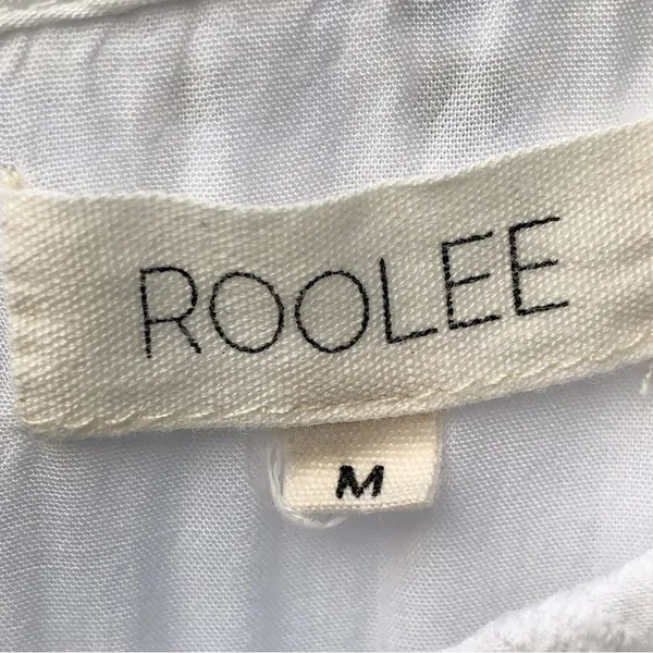 Roolee White Cotton Eyelet Puff Sleeve Blouse M - Image 2