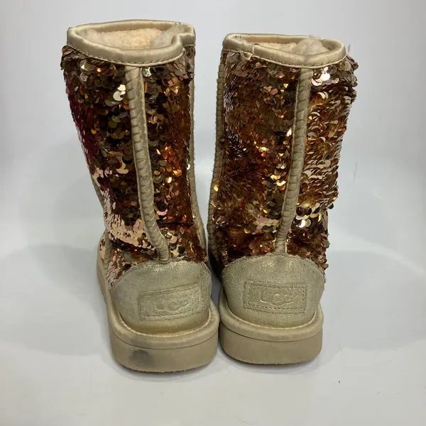 Ugg Classic short sequin boots champagne‎ tan women's size 8 limited edition - Image 4