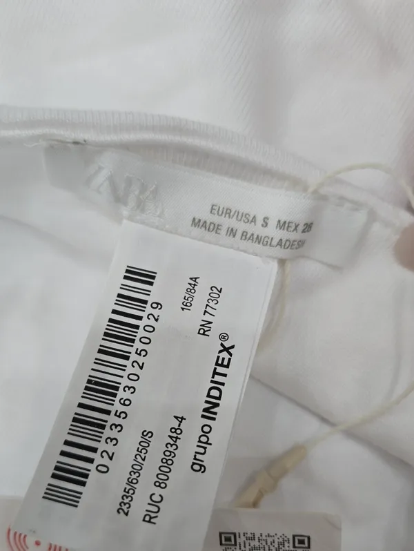 NWT! Zara White Strapless Asymmetrical Bandana/Handkerchief Top Size S - Image 6