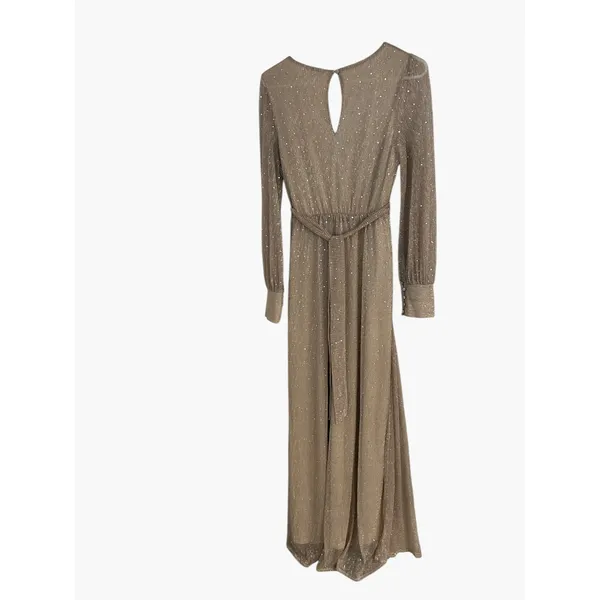 Baltic Born Esmeralda Glitter Maxi Dress Light Pink Champagne Sparkly Formal L - Image 3