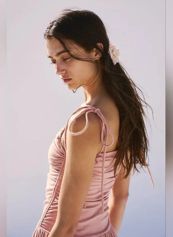 NWT FREE PEOPLE Liza Drop-Waist Midi Color: Tuscany Size M - Image 5
