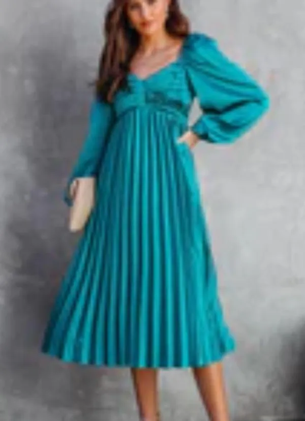 VICI Purple Pleated Maxi Dress - Image 3