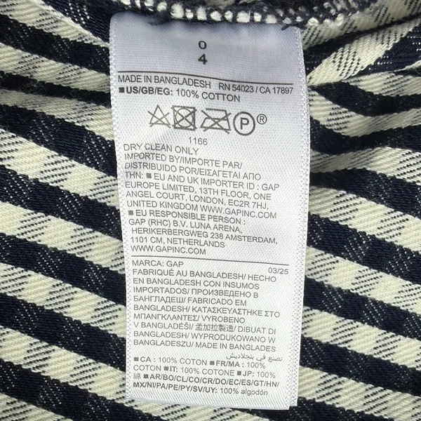 Gap x DOEN Gingham Denim Mini Shift Dress Navy Blue White Size 0 NWOT - Image 5
