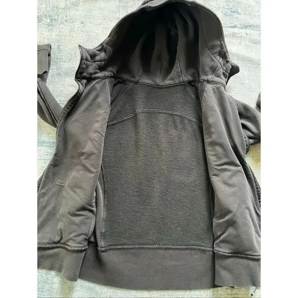 Lululemon Black Light Cotton Fleece Scuba Hoodie Size 12 Style: W4AWMS - Image 3