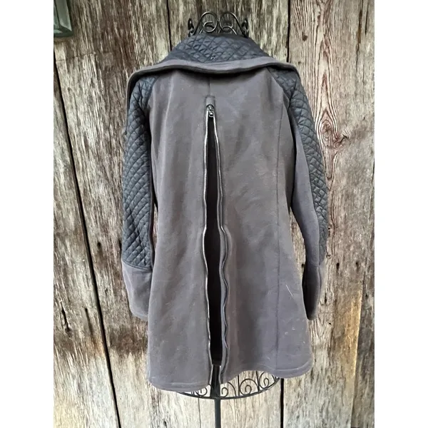 MICHAEL KORS Jacket Small Gray Voat Quilted‎ Full Zip Logo - Image 4