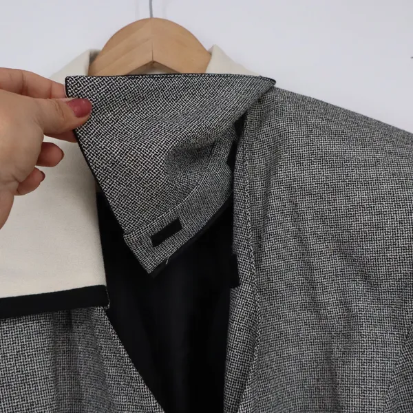 Adolfo II Skirt Suit Women 18W Atelier Grey Double Breasted Contrast NEW - Image 2