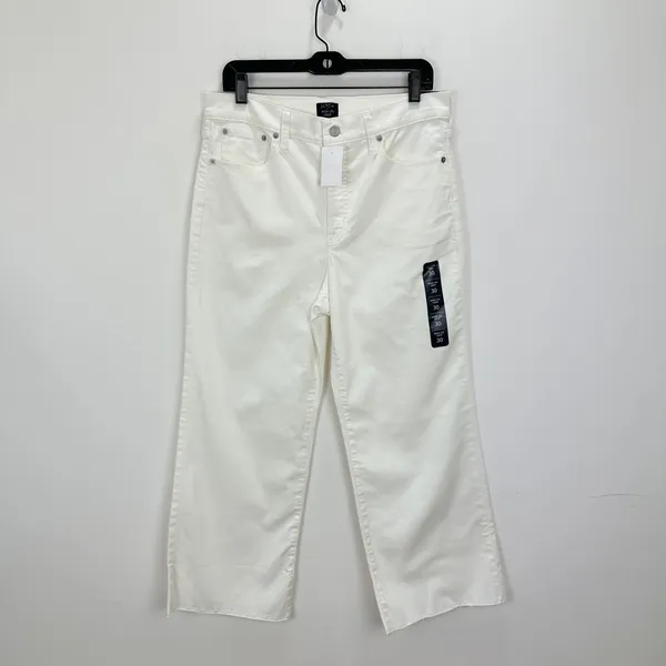 J.Crew Wide Leg Cropped Jean All Day Stretch White Stretch Denim US 30 NWT - Image 5