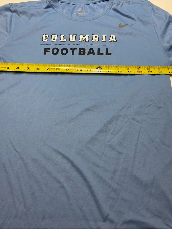Columbia University Football Nike Tee Shirt Sz L Unisex/Women Blue Long Sleeve - Image 5