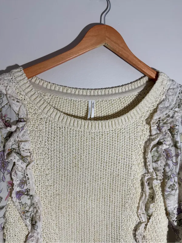 Anthropologie Printed Sleeve Sweater - Image 5