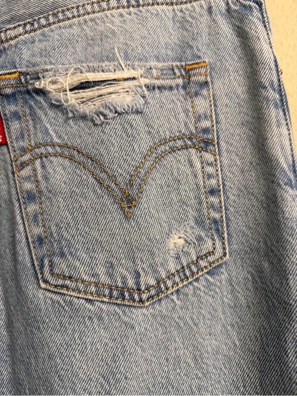 Levi's Ribcage Light Wash Distressed Wide-Leg Jeans Size 24 - Image 11