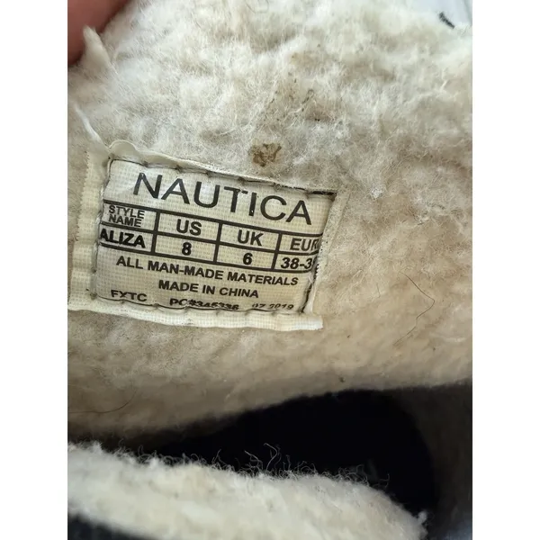 Nautica Outdoor Lace Up Winter Aliza Boots Women's Navy /‎ Tan / White SZ 8 - Image 6