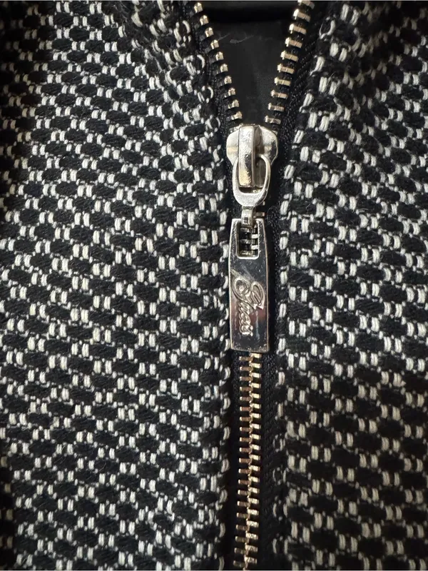 Guess Woven Black & White Belted Trench Coat Jacket - Image 6