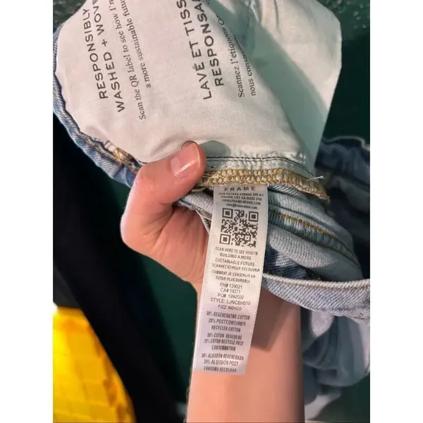FRAME Le Jane Crop Jeans Womens 25 Light Wash Blue High Rise Stretch Denim - Image 5