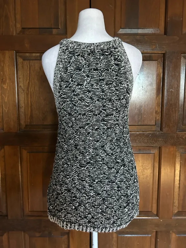 Anthropologie Moth‎ Debussy Marled Sweater Tank Top Small S Black White Knit - Image 3