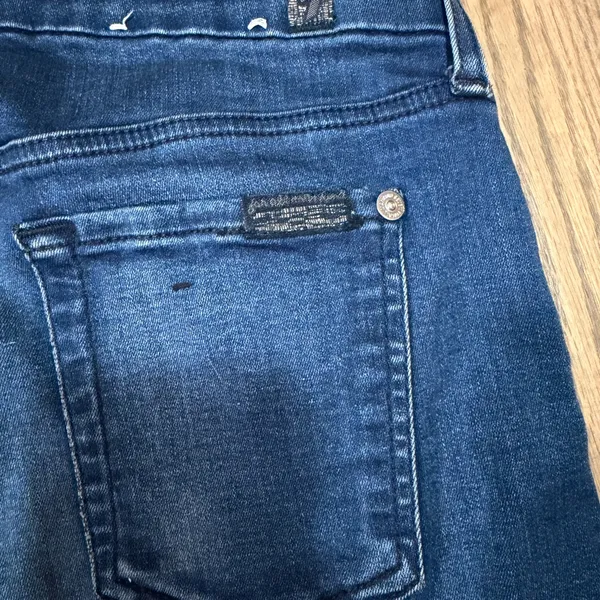 7 For All Mankind Dark Blue Skinny Jeans - Image 4