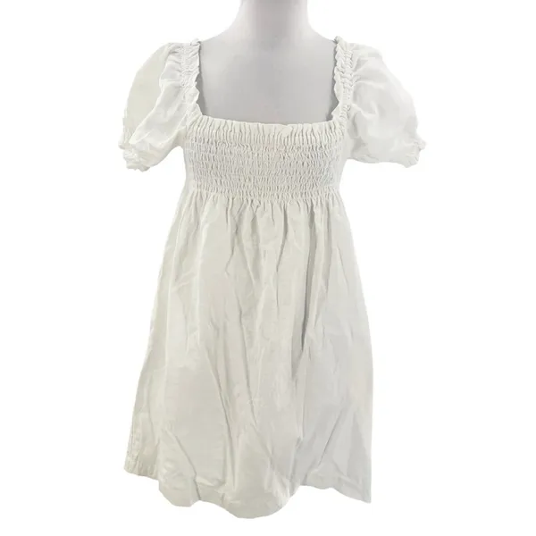 Faherty Ramona smocked white‎ organic cotton dress - Image 9