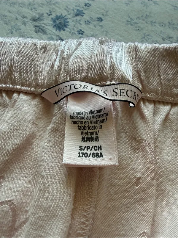 Victoria's Secret Blush Pink Satin Pajama Shorts with Black Piping - Image 2