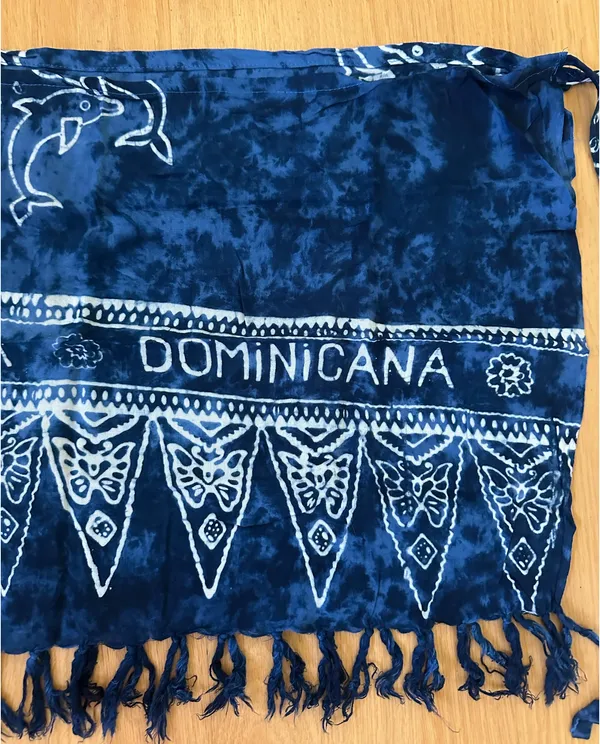 Blue Dominican Republic Wrap Skirt Swimsuit Coverup - Image 3