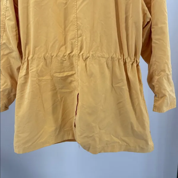 Norm Thompson Yellow Lightweight Jacket vintage lined cinched waist spring M - Image 4