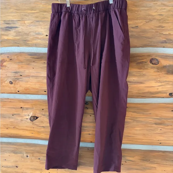 Old Navy Stretch Tech Maroon Pants size Large - Image 2