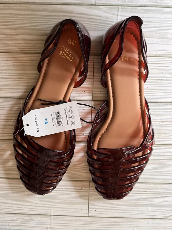 Time and Tru Women's Huarache Jelly Sandals Flats Sz 9.5 NWT - Image 8