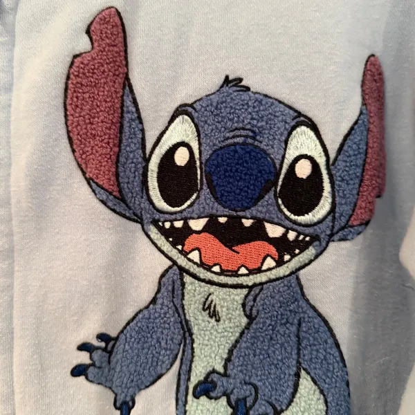 Disney Lilo & Stitch Hoodie Full Zip Sweatshirt Women's‎ XS Blue Freeze Casual - Image 5