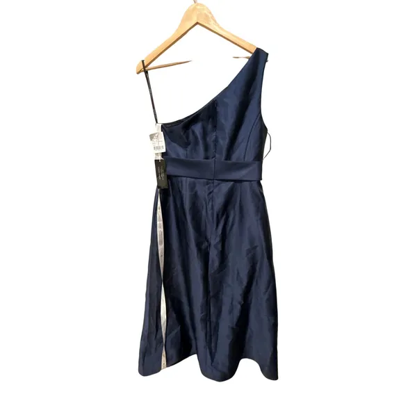 Alfred Sung Style D815 Draped‎ One-Shoulder Satin Maxi Dress Size 14 - Image 9