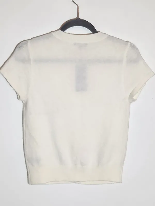Wild Fable Cream Short Sleeve Button Down Cardigan Sweater Size XS NWT - Image 4