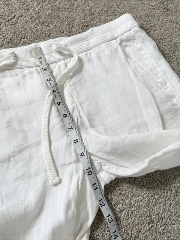 Standard James Perse Women’s 100% Linen Pants Drawstring Minimalist White 2/US 6 - Image 10