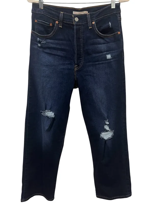 Levi’s Ribcage Straight Ankle Jeans 30 Dark Indigo - Image 3