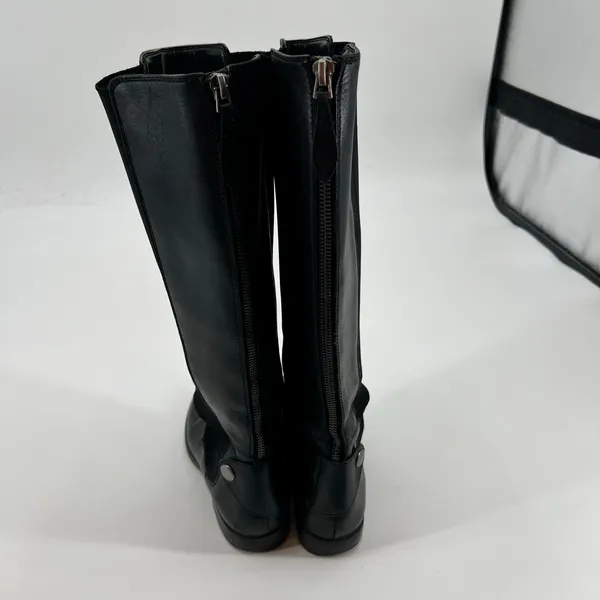 Franco Sarto Tahini Black Leather Women's Fashion Riding Knee Boots size 6.5 - Image 4
