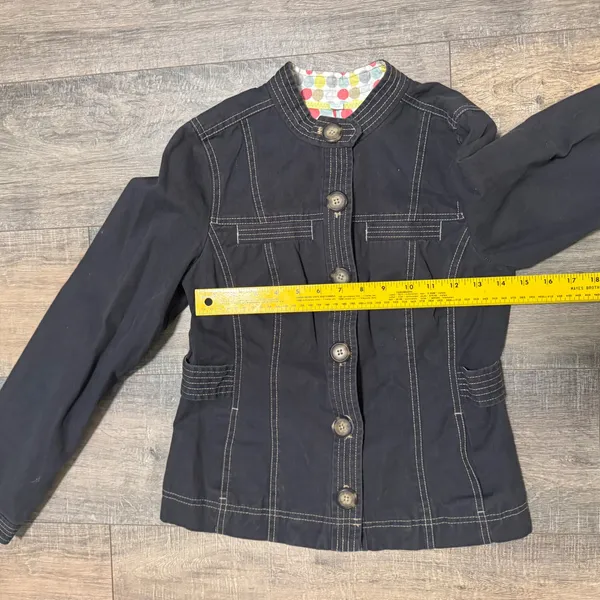 Boden Women's Gray Cotton Y2K Utility Jacket Button Front Pockets‎ Size US 2 - Image 6