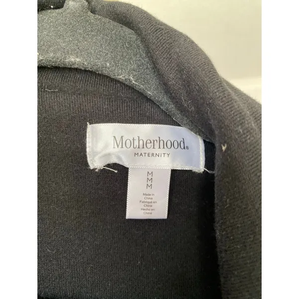 Motherhood‎ Maternity Black Pea Coat Wrap Button Belt Stretchy Buttery Soft Warm - Image 6