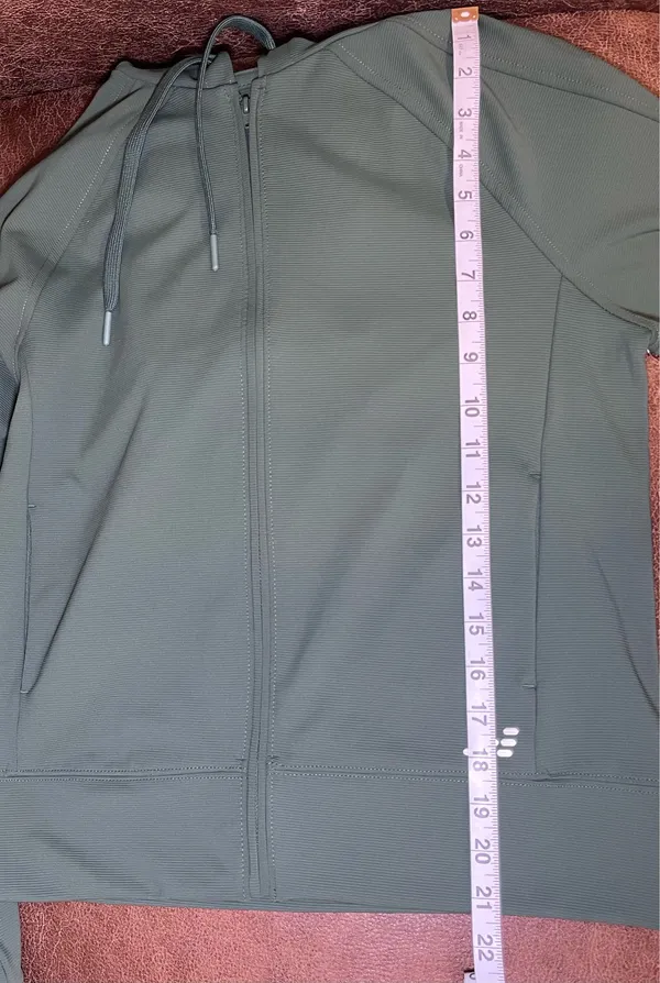 BCG Women's Full Zip Hooded Jacket Pockets Green Relaxed Fit XS Training Green - Image 5