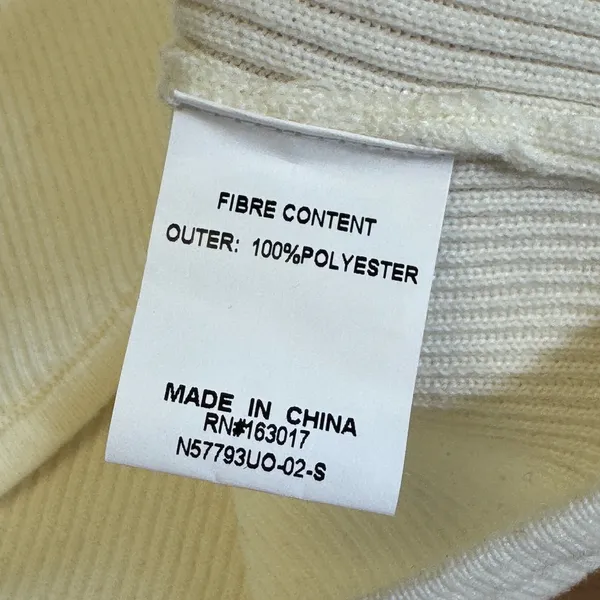 Princess Polly Ivory Ribbed Turtleneck Cropped Sweater Curved Hem Small N57793UO - Image 6