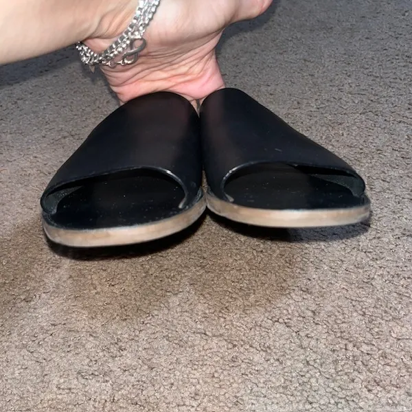 Madewell Boardwalk Post Slide Sandal Leather Black 10 - Image 4