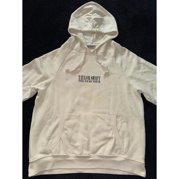 Taylor Swift The Eras Tour Cream Official Merch Oversized Hoodie Sweatshirt Sz M - Image 2