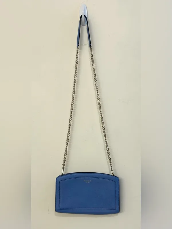 Kate Spade New York Margaux Crossbody in Blue Leather with Chain Strap - Image 11