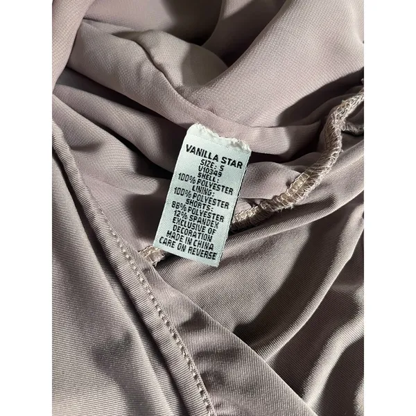 Satin Pink‎ Bodysuit size Small Mauve V-Neck Sexy Elegant Tucked In Pastel Chic - Image 8