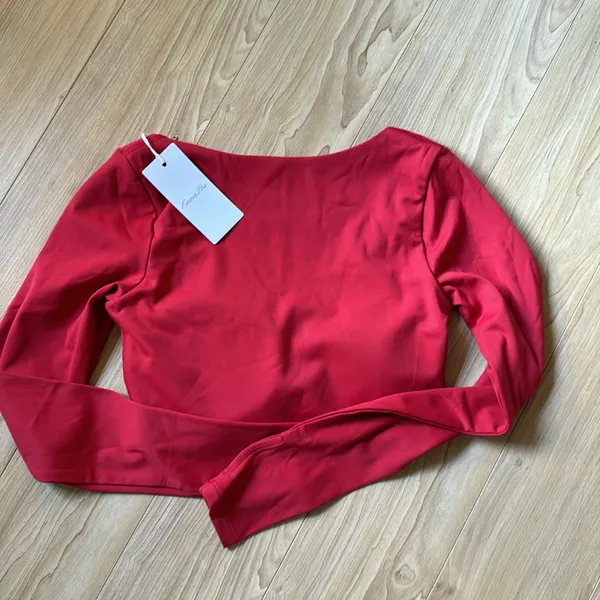 Emma Lou Red Crop Top - Image 3