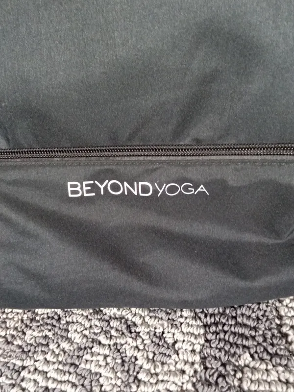 Beyond Yoga Black Drawstring Backpack with Front Zip Pocket Yoga Gym Sporty - Image 3