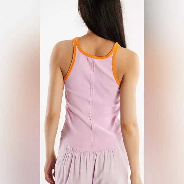 NWT Free People We the Free Only One Ringer Tank Sweet Lilac Carrot Combo - XS - Image 5