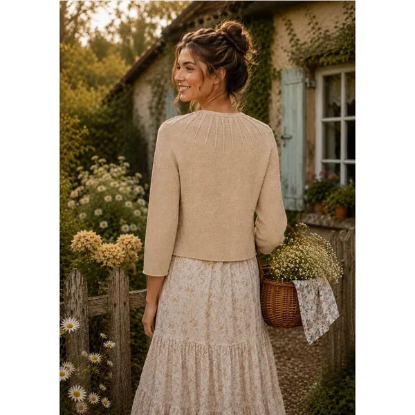Anthropologie CHARLIE & ROBIN Cashmere Wool Cropped Cardigan Sweater Small - Image 6